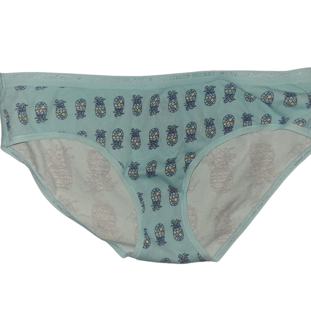 Victoria's Secret Mint Bikini Panties with Navy Pineapple Print